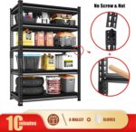 SDXYSTCE Garage Shelving Heavy Duty, 2200 Lbs Loads Garage Storage Shelves Heavy Duty, 5-Tier Metal Shelving Units and Storage for Basement, Retiple Tanks,40''Wx18 Dx72 H,Black - Image 7
