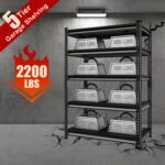 SDXYSTCE Garage Shelving Heavy Duty, 2200 Lbs Loads Garage Storage Shelves Heavy Duty, 5-Tier Metal Shelving Units and Storage for Basement, Retiple Tanks,40''Wx18 Dx72 H,Black - Image 8