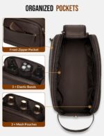 Celvetch PU Leather Toiletry Bag for Men - Water Resistant Travel Bag for Toiletries, Bathroom Essentials, Accessories - Image 4