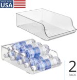 iDesign Plastic Water Bottle Organizer for Fridge, Bottle Holder for Kitchen and Pantry, Clear, 2-Pack - Image 3