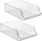 iDesign Plastic Water Bottle Organizer for Fridge, Bottle Holder for Kitchen and Pantry, Clear, 2-Pack - Image 8