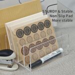 Gute Acrylic Desk File Organizer Holder, Clear Acrylic Upright File Sorter Document Magazine Storage Organization Letter Folder Racks for Notebook,Home, Office & Classroom,5 Compartments - Image 5