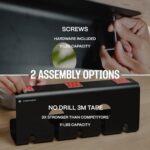 No-Drill Under Desk Cable Management Tray - 2-Pack Wire & Cord Organizer - Standing Desk Cable Management - Power Strip Holder - M - Image 4