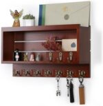 NineLan Key Holder for Wall, Mail Organizer Wall Mounted, Key Holder Wall Mount with 10 Key Hooks, Auburn - Image 4