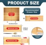 Lzerking Dresser Drawer Organizers 4.65" High, Adjustable from 12-17.5" Bamboo Deep Drawer Dividers, Expandable Organization for Clothes, Dressers, Bedroom, Kitchen Storage - Image 3