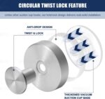 Fasbeu Silver Suction Cup Hooks for Shower Waterproof - No Drill Stainless Steel Towel Hooks for Bathroom Wall, Kitchen, Glass, Mirror, Tile - Ideal for Hanging Towels, Robes, and Loofahs(4 pcs) - Image 3