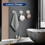 Fasbeu Silver Suction Cup Hooks for Shower Waterproof - No Drill Stainless Steel Towel Hooks for Bathroom Wall, Kitchen, Glass, Mirror, Tile - Ideal for Hanging Towels, Robes, and Loofahs(4 pcs) - Image 4