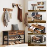YATINEY Coat Rack Shoe Bench Set, 4-in-1 Hall Tree with Drawers, Entryway Bench with Coat Rack, Multifunctional, for Front Door, Hallway, Foyer, Rustic Brown and Black MT05BR - Image 4
