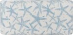 Linon Stephanie Cream and Light Blue Starfish Fully Upholstered Bench with Hidden Interior Storage - Image 5