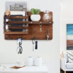 Decorative Key Hanging Rack with 10 Hooks – Easy Install Natural Wooden Key and Mail Holder for Wall Mount – Entryway Decor Rack with Shelf (Brown) - Image 5