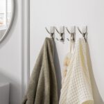 Josmimic Self Adhesive Towel Hooks: Extra Strong 13LB, Stainless Hook for Hanging Loofah, Towels, Coat, Bath Robe Bathroom Shower, Brushed Nickel, 4 Pack - Image 4