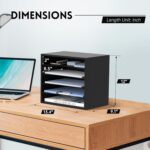 SUPEASY Wood Desk Organizer, 5 Tier Paper File Organizer for Desk, Wooden Desktop Organizer, Paper Letter Literature Mail Sorter, for Office School & Home Organization, Black - Image 4
