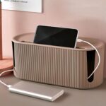 Cable Management Box,Desk Cord Organizer with Groove Cover,Plastic Cord Hider Box,Large Cable Box Organizer,Power Socket Management for TV/Computer/Router/Games Console Cable Storage (Milk Tea) - Image 3