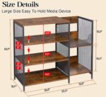 Large Record Player Stand Table with Vinyl Record Holder Up to 150PCS, AV Media Stand Stereo Cabinet Shelf Rack Tower with Storage, Sturdy, Adjustable Feet, Rustic, Large Capacity - Image 4