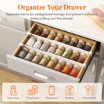 Lifewit Hanging Kitchen Drawer Dividers 3.1" High, 10-17" Adjustable Drawer Organizers for Utensils, Expandable Dresser Separators in Kitchen/Bedroom/Bathroom/Vanity/Office, White(6 Pack) - Image 3