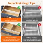 Lifewit Hanging Kitchen Drawer Dividers 3.1" High, 10-17" Adjustable Drawer Organizers for Utensils, Expandable Dresser Separators in Kitchen/Bedroom/Bathroom/Vanity/Office, White(6 Pack) - Image 4