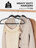 SMARTOR Plastic Hangers 50 Pack, Heavy Duty Plastic Hangers for Clothes - Non-Velvet Slim Hangers with 360° Swivel Hook & Clothes Thin Hanger - Durable Coat Hangars, Space Saving Hanger - Black - Image 4