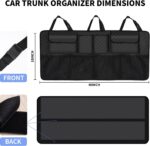 Car Trunk Organizer and Storage, Large Capacity Backseat Hanging Storage Accessories, Backseat Car Organizer for SUV/MPV/Truck (Black) - Image 3