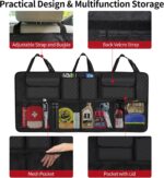 Car Trunk Organizer and Storage, Large Capacity Backseat Hanging Storage Accessories, Backseat Car Organizer for SUV/MPV/Truck (Black) - Image 4