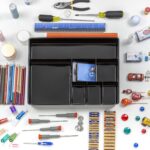 Officemate Deep Drawer Organizer Tray, 8 Compartments, 2 1/4"H x 15 1/8"W x 11 1/2"D, Black - Image 4