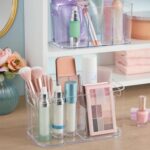 STORi Bliss 5-Compartment Plastic Cosmetics Storage Organizer, Set of 2 | Clear | Rectangular Divided Makeup Bin & Vanity Caddy with Pass-Through Handles | Round Corner Design | Made in USA - Image 6