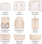 Mossio 9 Set Packing Cubes with Shoe Bag & Electronics Bag - Luggage Organizers Suitcase Travel Accessories - Image 4