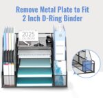 SUPEASY 5-Tier Mesh Desk Organizer with File Holder & Bookends, Metal Paper Letter Tray Organizer with 2 Pen Cups, Large-Capacity Desktop File Sorter for Home Office/School, Black - Image 5