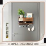 Magnetic Mail and Key Holder for Wall Fridge Wooden Mail Organizer with 4 Key Hooks Multi Functional Rack Farmhouse Style Burnt Brown for Entryway Hallway Bedroom Refrigerator - Image 5