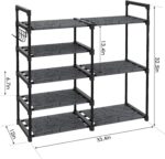 Black Tubes Closet Shoe Rack, 5 Tier Oxford Fabric Shelf, Easy Assembly, Sturdy and Durable, Holds Up to 30 lbs - Image 3