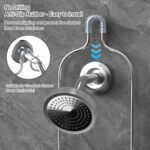 Over the Shower Head Caddy - 2-Tier Shower Caddy Hanging with 2 Movable Soap Holder, Stainless Steel Hanging Bath Organizer with High Guardrail for Bathroom, Silver - Image 4