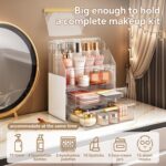 Makeup Organizer Countertop with Lid, Skincare Organizers for Vanity, 3 Tiers Clear Makeup Storage Cosmetic Display Cases Holder for Bedroom Bathroom Dresser Desk Countertop - Image 3