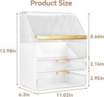Makeup Organizer Countertop with Lid, Skincare Organizers for Vanity, 3 Tiers Clear Makeup Storage Cosmetic Display Cases Holder for Bedroom Bathroom Dresser Desk Countertop - Image 4