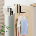 Over The Door Hanger Folding Clothes Drying Rack, Folding Hanging Coat Rack for Indoor Laundry Room Compact Small Space Foldable Portable Clothing Hanger Hook Collapsible- 2 Pack(Black) - Image 3