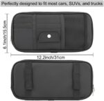 Car Sun Visor Organizer, Auto Interior Accessories Pocket Organizer - Car Truck SUV Storage Pouch Holder, with Multi-Pocket Net Zipper (Black) - Image 4