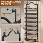 8-Tier Over The Door Pantry Organizer, Large 2 IN 1 Wall Mount or Hanging Spice Rack, Pantry Door Organizer and Storage with Adjustable Basket, Door Spice Rack for Pantry, Black - Image 3