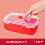 Sistema Microwave Food Storage Containers with Steam Release Vent, Dishwasher Safe Red - Image 3