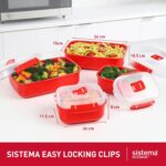 Sistema Microwave Food Storage Containers with Steam Release Vent, Dishwasher Safe Red - Image 4