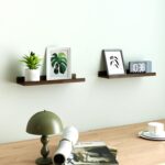 Floating Shelves for Wall Decor, Wall Mounted Wood Storage Shelf for Bedroom, Living Room, Bathroom, Kitchen, Nursery, Display Picture Ledge Shelf with Lip Set of 2-14 Inches, Walnut - Image 3