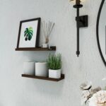 Floating Shelves for Wall Decor, Wall Mounted Wood Storage Shelf for Bedroom, Living Room, Bathroom, Kitchen, Nursery, Display Picture Ledge Shelf with Lip Set of 2-14 Inches, Walnut - Image 4