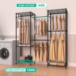 Freestanding Closet System, Large Free Standing Closet Rack Organizer for Hanging Clothes Adjustable Metal Wire Clothing Rack with 5 Shelves & 5 Rods, Black - Image 4