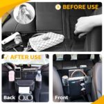 Black Car Handbag Holder Between Seats Suede Car Storage Bag Large Capacity 7 Compartment Purse Phone Ipad Automotive Consoles Organizer Safe Barrier of Pet Kids… - Image 4