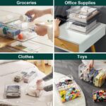 LALASTAR Refrigerator Organizer Bin with Pull-out Drawer, Large Fridge Organizer and Storage Clear, Stackable Pantry Organizer with Handle, BPA Free, 1 Pack, 6.34QT - Image 4