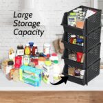 TidyFriend Stackable Storage Bins for Pantry Organizers and Storage 4 Pack, Pantry Storage for Food, Kitchen and Home Organization (Black) - Image 3
