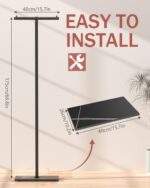 T-shaped Coat Rack Freestanding, Modern Clothes Rack with Rock Slab Base, Heavy-duty Metal Coat Tree for Boutiques, Hallway, Entryway, 68.9 Inches High, Black, GYJ001B - Image 4