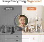 Beborxue Makeup Organizer Countertop for Vanity, 360 Rotating Cosmetic Skincare Perfume Organizers, Large Capacity Cosmetic Display Case for Dresser, Bathroom Countertop (Clear) - Image 4