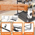 4 Tier Spice Rack Organizer for Cabinet, Step Adjustable Spice Shelf Seasoning Organizer with Non Slip Tiers, Expandable Metal Spice Rack for Kitchen Countertop, Pantry, Cupboard – Black - Image 6