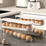 Auto Rolling Fridge Egg Organizer, Space Saving Eggs Dispenser for Refrigerator Storager, Home Egg Holder, 1 pack - Image 7
