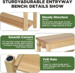 Shoe Storage Bench Wood Entryway: Shoe Rack Bench with Drawer 3-Tiers Height Adjustable,Rustic Wooden Organizer for Front Door Entrance Hallway Living Room,Mudrooms (Natural 2-Tiers, 31.5") - Image 6