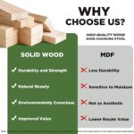 Shoe Storage Bench Wood Entryway: Shoe Rack Bench with Drawer 3-Tiers Height Adjustable,Rustic Wooden Organizer for Front Door Entrance Hallway Living Room,Mudrooms (Natural 2-Tiers, 31.5") - Image 7