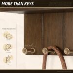Rebee Vision Farmhouse Key Holder Wall Mount - Small Key and Mail Holder for Wall with 4 Hooks and Mini Floating Shelf - Ideal Apartment Essentials for Room Decor Aesthetic (Rustic Brown) - Image 5